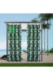 Perdele de exterior impermeabile cu frunze tropicale, rezistente la UV și v&acirc;nt, pentru intimitate &ndash; Verde 132x275cm