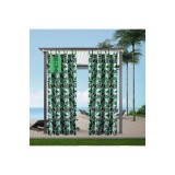 Perdele de exterior impermeabile cu frunze tropicale, rezistente la UV și v&acirc;nt, pentru intimitate &ndash; Verde 132x275cm