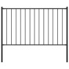 VidaXL Panou de gard cu st&acirc;lpi din oțel vopsit &icirc;n c&acirc;mp electrostatic 1,81x0,75 m negru 145209