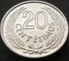 Moneda 20 CENTESIMOS - URUGUAY, anul 1965 *cod 2546 = A.UNC, America Centrala si de Sud, Aluminiu
