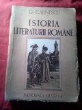 8. George Calinescu - Istoria Literaturii Romane - Compendiu1941 Prima Editie Nationala Mecu , coperti uzate, 468 pag , fotografii