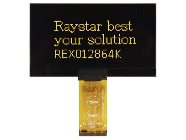 Afișaj OLED grafic 2.7&quot; 128x64 RAYSTAR OPTRONICS galben