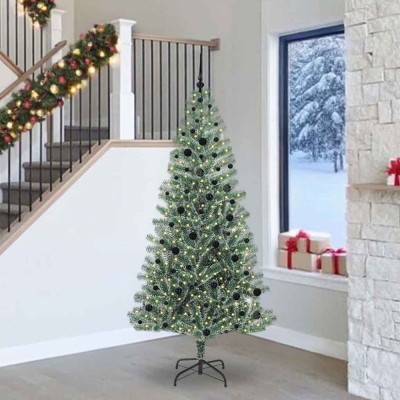 vidaXL Pom de Crăciun artificial cu zăpadă imitată și lumină LED 3396834 foto