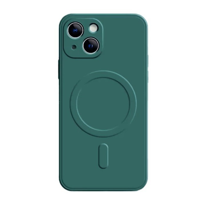 Husa Protectie Flippy Compatibila cu iPhone 12, Liquid MagSafe, Ring-Shaped, Magnetica, Verde