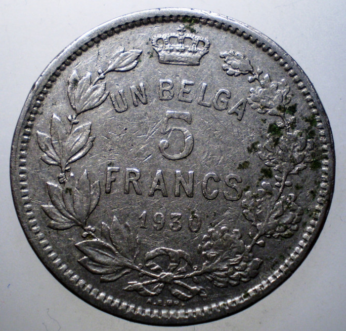 7.284 BELGIA ALBERT 5 FRANCS FRANCI 1930