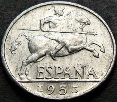 Moneda istorica 10 CENTIMOS - SPANIA, anul 1953 * cod 3709 = luciu de batere foto