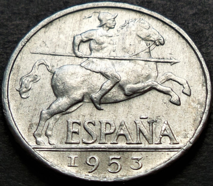 Moneda istorica 10 CENTIMOS - SPANIA, anul 1953 * cod 3709 = luciu de batere