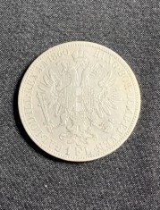Moneda 1 Florin 1860 Austria semn de monetărie A Viena