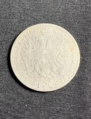 Moneda 1 Florin 1860 Austria semn de monetărie A Viena foto