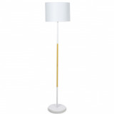 Lampadar Oliver, Pakoworld, 33x33x149 cm, 1 x E27, 60W, metal/textil, alb/maro