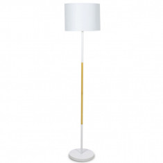 Lampadar Oliver, Pakoworld, 33x33x149 cm, 1 x E27, 60W, metal/textil, alb/maro