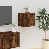 vidaXL Dulap TV montat pe perete, stejar fumuriu, 40x34,5x40 cm