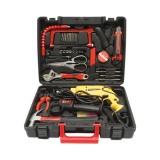 Trusa bormasina cu percutie 600W, 220V, mandrina 13mm, turatie 3300rpm cu scule si unelte 47 piese Breckner Germany