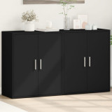 Gossi dulapuri, 2 buc., negru, 60x31x70 cm, lemn prelucrat