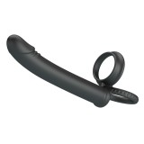 Cumpara ieftin Inel Penis Cu Dildo Anal Moses, Negru, 13 cm
