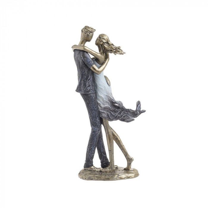 Figurina din rasina Couple Blue Gold 16 cm x 34 cm