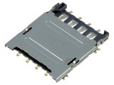 Conector pentru carduri Micro SIM cu m&acirc;ner articulat SMT
