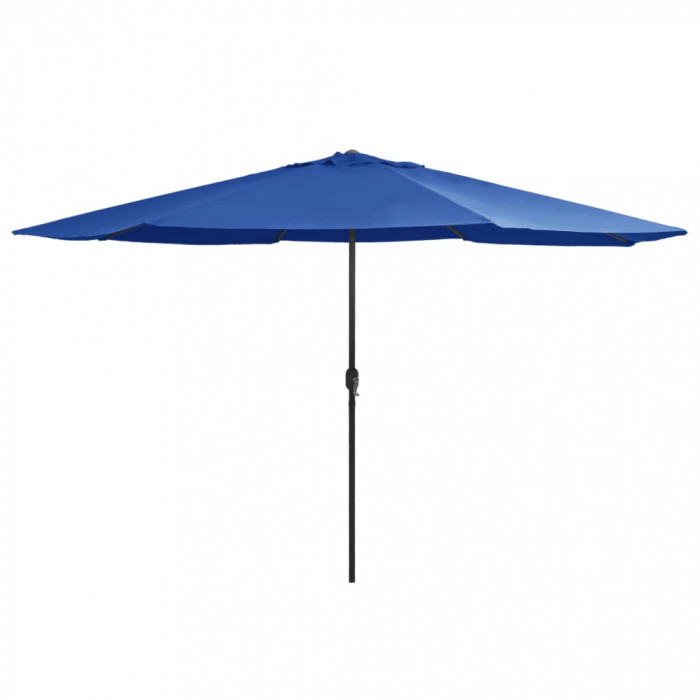 vidaXL Umbrelă de soare de exterior, st&acirc;lp metalic, azuriu, 400 cm