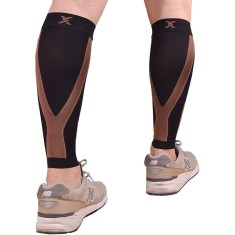Set 2 ciorapi de compresie pentru gambe Thx4Cooper, S/M, tesatura, negru
