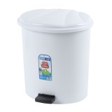 Cos gunoi Plastina din plastic, forma semiovala, diverse culori, cu pedala si capac batant, 5L
