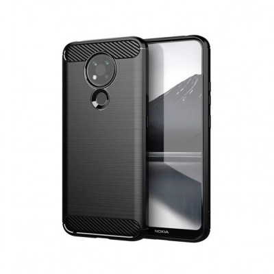 Husa Compatibila cu Nokia 3.4 Techsuit Carbon Silicone Negru foto