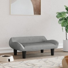 Gossi pat de caini, gri deschis, 70x40x24 cm, catifea