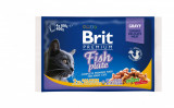 Brit Premium Multipack Fish Plate, 2 arome, pachet mixt, plic hrană umedă pisici, (&icirc;n sos), 4 x 100g