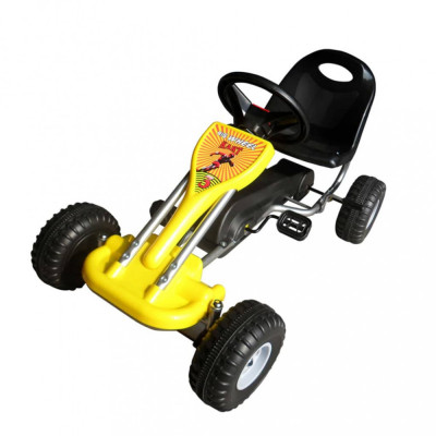 vidaXL Kart cu pedale Go Kart, galben foto