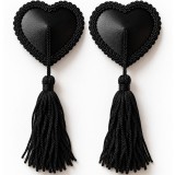 Chilirose-CR 4897 Accesorii Sf&acirc;rcuri Inimă cu Ciucuri Negre