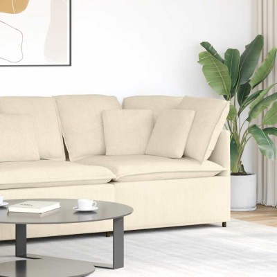 vidaXL Modul de colț pentru canapea modulară cu perne, crem, 100 cm foto