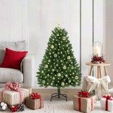 vidaXL Brad de Crăciun artificial Verde 120 cm PVC și Metal 3395671