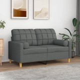 vidaXL Perne decorative, 2 buc., gri &icirc;nchis, &Oslash;15x50 cm, textil