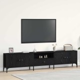 vidaXL Dulap TV cu sertar, stejar negru, 200x25x44 cm, lemn prelucrat
