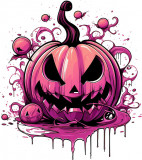 Sticker decorativ, Halloween, Roz, 67 cm, 1337STK-4
