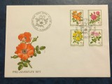 Elvetia 1977 - trandafiri, serie pe FDC