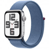 Apple Watch SE (2023), GPS, Carcasa Silver Aluminium 40mm, Winter Blue Sport Loop