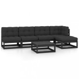 Set mobilier gradina cu perne, 6 piese, lemn masiv pin