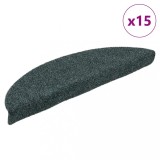 VidaXL Covorașe scări autoadezive 15 buc. verde 56x17x3 cm stil punch