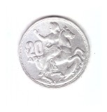 Moneda Grecia 20 drahme/drachmai 1960, stare buna, curata, Europa, Argint