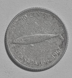 CANADA 10 CENTI CENTS 1967 ARGINT STARE FOARTE BUNA, America Centrala si de Sud