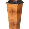 Postament Art Deco din lemn masiv furniruit cu blat din marmura bej CAT010