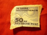 Serie 1 val. UPU- 50 Ani , DDR 1949 ,val. 50pf pe fragment ,stampilat