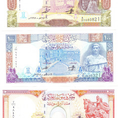 Bancnota Siria 50, 100 si 200 Pounds 1997-98 - P107-109 UNC ( set x3 )