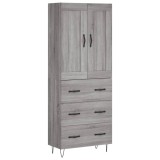 Cumpara ieftin Dulap inalt, gri sonoma, 69,5x34x180 cm, lemn compozit