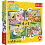 PUZZLE TREFL 4IN1 VIATA ACVATICA A LUI SPONGEBOB