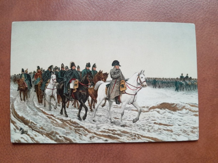 Napoleon Bonaparte, reproducere dupa in tablou de Ernest Meissonier, tip carte postala