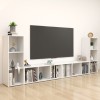 Gossi dulapuri tv, 4 buc., alb, 107x35x37 cm, lemn prelucrat