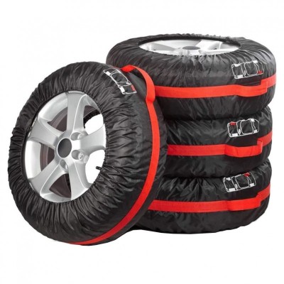 Set huse pentru anvelope auto Siegbert, 220 x 42 cm, textil sintetic, 4 bucati, Negru foto