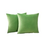 Set 2 huse pernute decorative din catifea cu fermoar, 45x45 cm, Madison, densitate 700 g/ml, Moss green