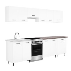 Leziter Bucatarie Primo 280 alb, cu blat rauna sil Mobalis Homvera